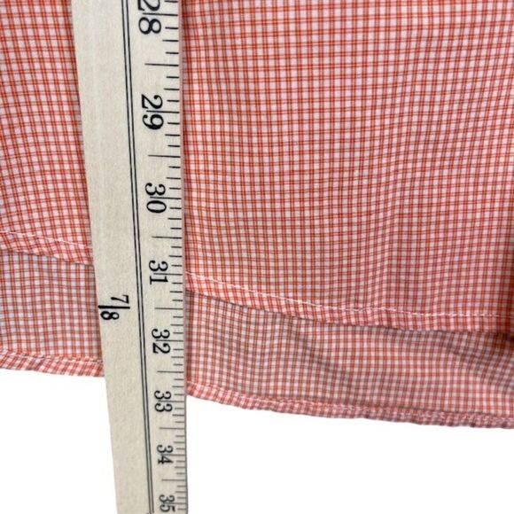 Gap Men's Button Front Dress Shirt Orange White Gingham Check Cotton Size XXL - Picture 7 of 9